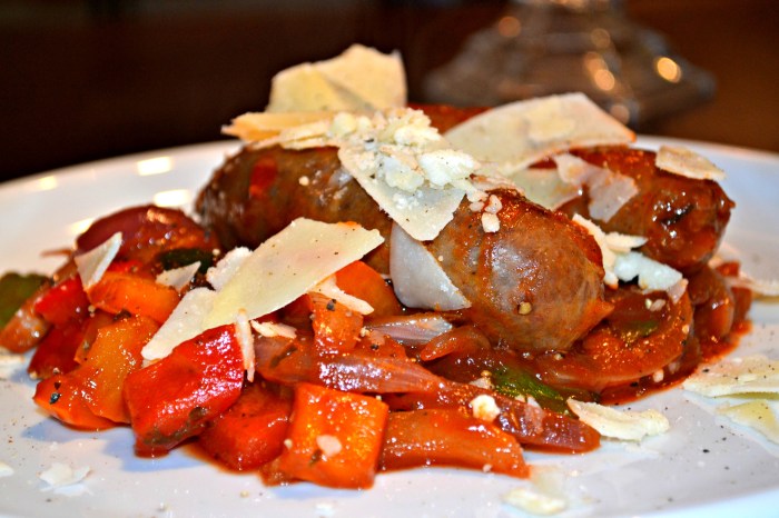 Sausage and peppers with tomato sauce recipe