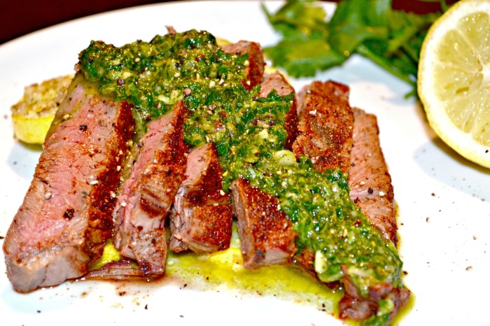 Steak with chimichurri sauce recipe