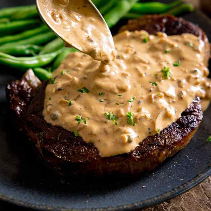 Steak with sauce recipe