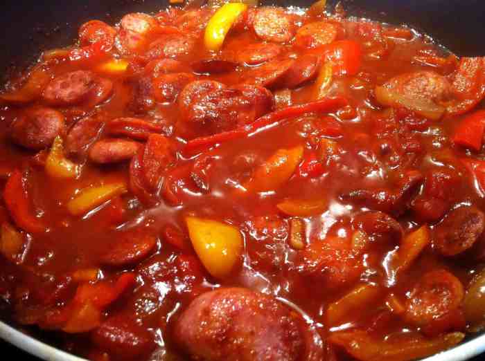 Sausage and peppers with tomato sauce recipe